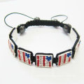 Handmade Praça Shamballa Braceletes EUA Bandeira Pulseiras BR21